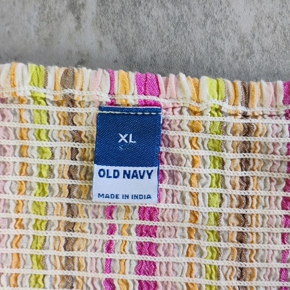 Old Navy Fit & Flare Striped Maxi Halter Dress Flowy Colorful Cotton Size XL - Picture 8 of 13